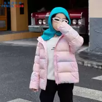 [1件3.5折:259元]铅笔俱乐部秋冬新款女童羽绒服中大童彩虹加厚外套儿童保暖衫