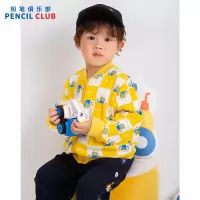 [1件5折:98元]铅笔俱乐部2025年春装新品男小童外套儿童印花棒球服宝宝立领上衣