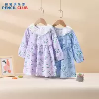 [1件5折:98元]铅笔俱乐部2025年新款女小童连衣裙儿童娃娃领裙子宝宝长袖甜美裙
