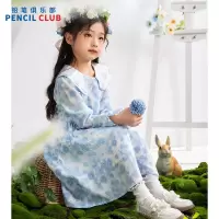 [1件5折:152元]铅笔俱乐部2025年春新款女童连衣裙儿童甜美碎花裙中大童长袖裙子