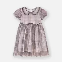 [1件3.5折]铅笔俱乐部2025夏装新款女童连衣裙儿童雪纺连身裙中大童飘逸裙子