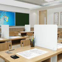 防飞沫中小学生课桌挡板闪电客办公室桌上面桌子屏风隔断书桌面专用 加厚挡板[40×40cm]