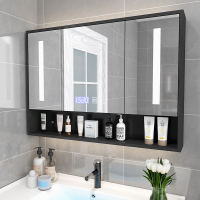 智能镜柜挂墙式卫生间带闪电客LED灯时间单独浴室柜镜子收纳柜定制