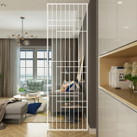 北欧简约现代铁艺屏风闪电客隔断镂空家用客厅餐厅入户玄关装饰隔断分隔 A款白色每平方米240