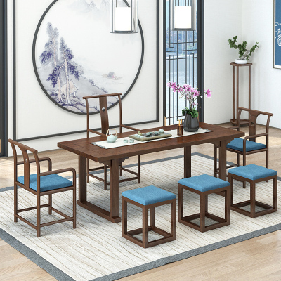 中式简易功夫茶桌茶台禅意闪电客休闲茶几家用现代简约泡茶桌椅组合