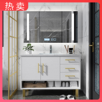 简约现代落地浴室柜组合闪电客轻奢卫生间洗漱台洗脸池洗手面卫浴厕所柜