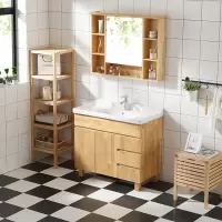 落地橡木浴室柜组合北欧卫浴柜卫生间洗漱台盆洗手池洗脸盆柜