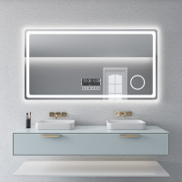 led带灯智能方镜卫生间浴室镜子挂墙洗手间触摸屏厕所发光镜