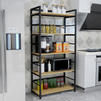 厨房置物架落地式多层免打孔家用微波炉烤箱放菜放锅闪电客储物收纳架子