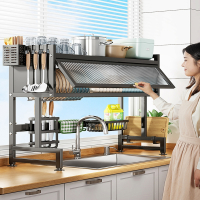 闪电客厨房水槽置物架台面碗碟收纳架多功能洗碗架水池上放碗盘沥水架子