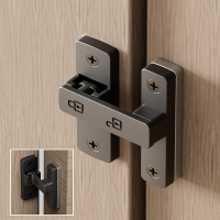 闪电客免打孔推拉门门锁门扣门栓直角移门谷仓门锁扣搭扣