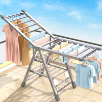 闪电客折叠晾衣架落地卧室内阳台不锈钢婴儿晾衣架家用凉衣架晒被子