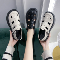 2022夏季ins新款女士凉鞋透气小皮鞋女日系女松糕厚底公主鞋