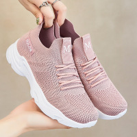 2022夏季新款女士低帮休闲鞋舒适飞织透气女鞋网面运动鞋女