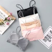 韩版夏季冰丝吊带抹胸裹胸文胸内衣女背心防走光带胸垫
