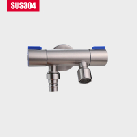 一进二出三角阀阿斯卡利 304不锈钢多用水龙头一分二开关控制双用水嘴 304不锈钢双头水咀