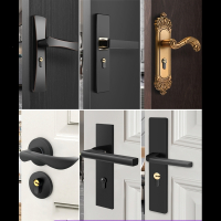 卧室门锁室内房门锁黑色卫生间阿斯卡利门把手家用通用型套装锁具