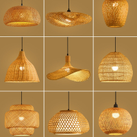 藤印象竹编吊灯竹艺禅意茶室中式餐厅民宿灯具日式藤编灯笼复古编织灯罩