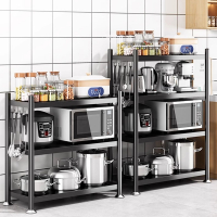 藤印象厨房家用杂物置物架落地多层微波炉架烤箱收纳架多功能放锅具铁架