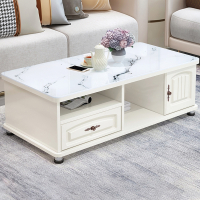 藤印象茶几桌客厅家用欧式大理石电视柜组合现代简约小户型圆角玻璃茶几