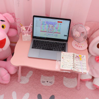 粉色床上笔记本电脑桌闪电客懒人学生宿舍折叠粉嫩笔记本桌子小号写字桌