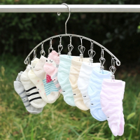 不锈钢晒袜子家用架衣架多夹子晒衣晾袜架多功能晾衣夹 不锈钢晾鞋架 5只(送鞋垫夹) 1个