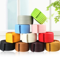 防撞条儿童桌子护角保护墙角防磕碰护边泡沫海绵墙贴软包防碰墙垫 波浪形-红色 3条共6米[加厚送12米双面胶]