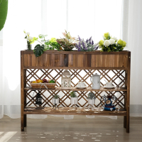 室内围栏花架饭店餐厅置物架户外木室内隔断花槽木栅栏 120长×120高×25宽 中等
