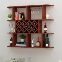 酒架酒柜餐厅悬挂式吊柜圆角隔板置物架墙上壁挂式菱形酒格红酒架