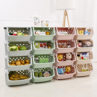厨房收纳筐儿童玩具收纳箱篮整理多层可叠加置物架果蔬菜篮子塑