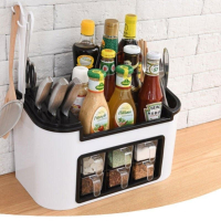 欧式多功能厨房厨具置物架调味盒调料瓶收纳架调料架储物架组合菜刀架生厨具用品活日用收纳用品