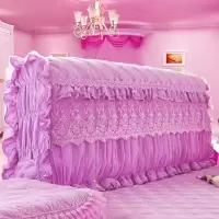 公主床头罩床头套防尘罩1.5m1.8米床全包布艺拆洗皮床保护套 蕾丝床头罩--玉2.0米 H