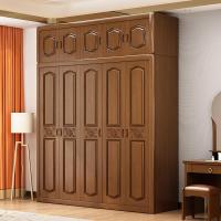 新中式衣柜花现代简约3456整体木质大衣橱卧室家具橡胶木