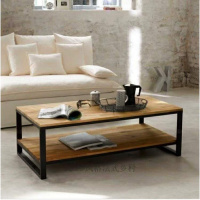 简约现代茶几双层客厅简单复古铁艺美式工业风小户型茶桌
