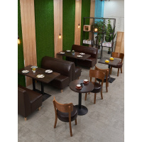 定制咖啡厅桌椅复古休闲酒吧小吃汉堡甜品奶茶店餐饮卡座沙发组合