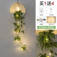 客厅卧室墙面房间装饰墙壁墙上创意挂饰挂件墙饰壁挂ins铁艺壁饰 铁艺圆白+铁线莲(送灯)