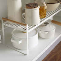 厨房分层置物架台面桌面调料收纳橱柜内隔层分隔板单双层放锅架子