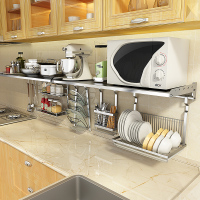 不锈钢厨房置物架壁挂式微波炉架子墙上烤箱支架收纳厨具调料锅架