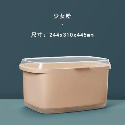 厨房沥水架放碗筷收纳盒家用带盖密封碗柜碟箱迷你装餐具防蟑螂小 少女粉大号(升级版大容量防蟑螂)