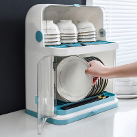 碗筷收纳盒带盖碗柜沥水碗架装碗碟箱厨房用品家用大全餐盘置物架