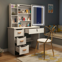 梳妆台小户型卧室现代简约化妆桌梳妆柜ins风网红收纳一体柜带灯