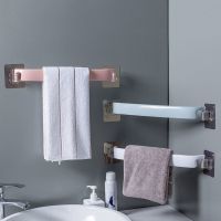 免打孔毛巾杆厨房浴室厕所卫生间置物架收纳架挂毛巾架浴巾架子 升级可转角款(北欧白) 一个装