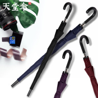 天堂伞超大抗风暴大号双人三人长柄自动男女两用晴雨伞旗舰店 弯柄8骨双人-紫色伞下直径106cm