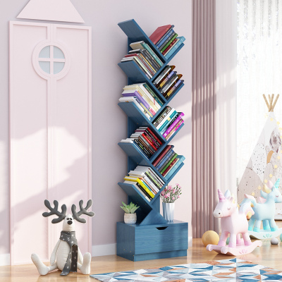 落地儿童小书架子家用简约小型书柜简易经济型学生树形置物架客厅