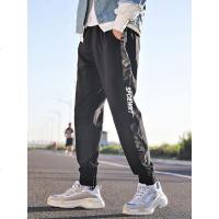 裤子男韩版潮流夏季薄款运动裤春秋款休闲长裤宽松九分束脚工装裤