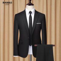 西服套装男士外套春季韩版修身商务职业正装休闲小西装男单件上衣