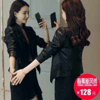 短款小皮衣外套女士2019春秋新款修身显瘦机车加厚冬高腰PU皮夹克