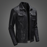 男士pu皮衣2019春季新款韩版修身潮流帅气空军机车服翻领皮衣夹克
