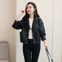 2019春秋装新款韩版宽松显瘦PU百搭休闲机车皮夹克小皮衣女外套潮