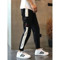 夏季休闲裤男修身小脚裤子男韩版潮流哈伦运动裤束脚长裤男九分裤